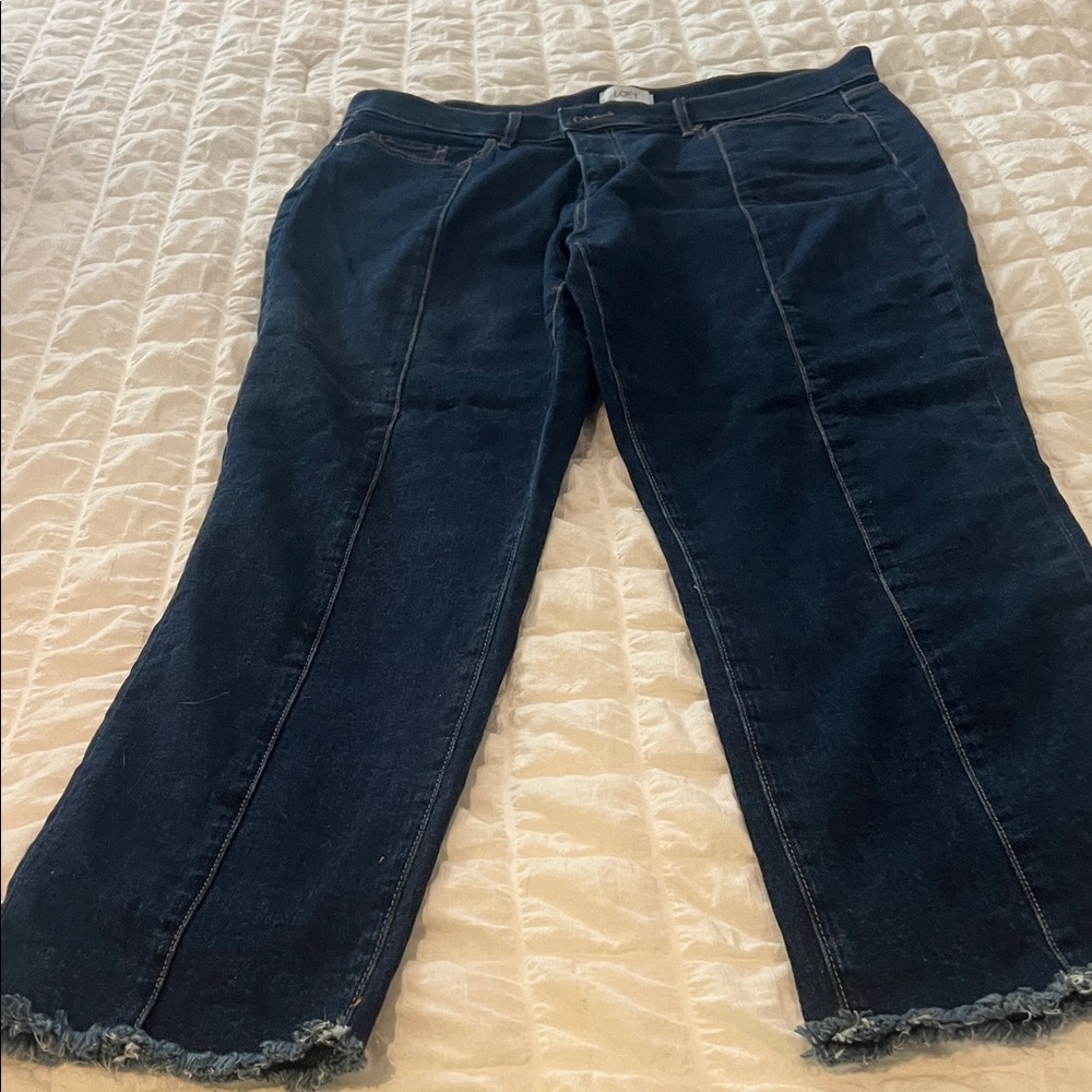 LOFT women’s Dark Blue Relaxed Jeans - Picture 2 of 4